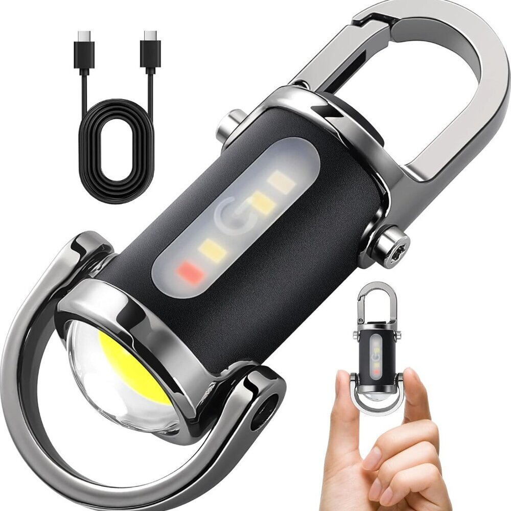 Rechargeable Keychain Flashlights, 800 Lumens EDC Mini Flashlights, COB Keychain